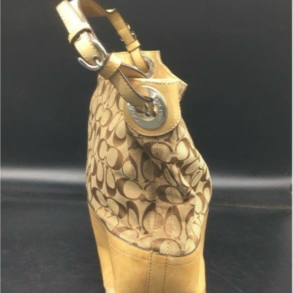 Coach Brown and Tan Signature Shoulder Bag - Picture 6 of 7